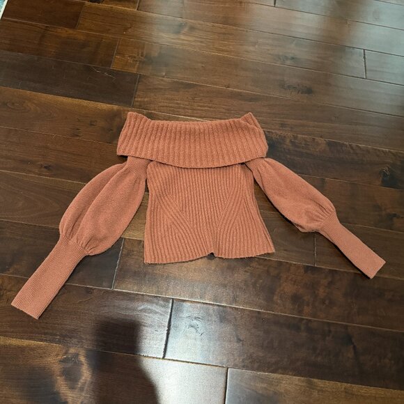 ANTHROPOLOGIE Tessa Off the Shoulder Puff Sleeve Sweater Top Size XS - Picture 3 of 12